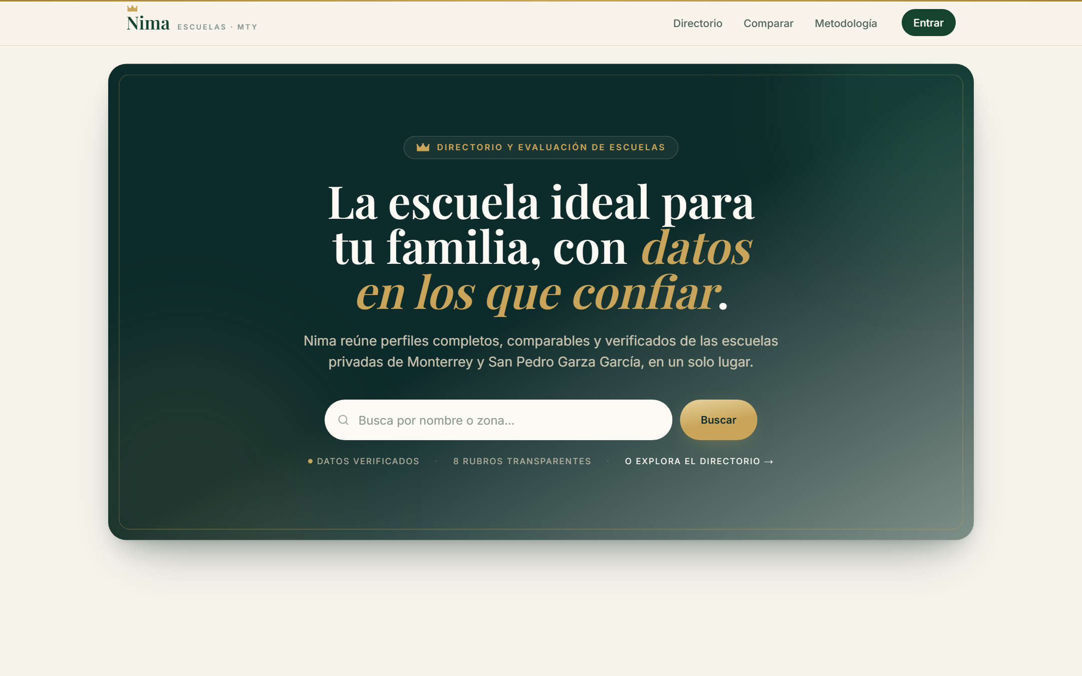 Captura de Nima — Directorio de Escuelas Privadas