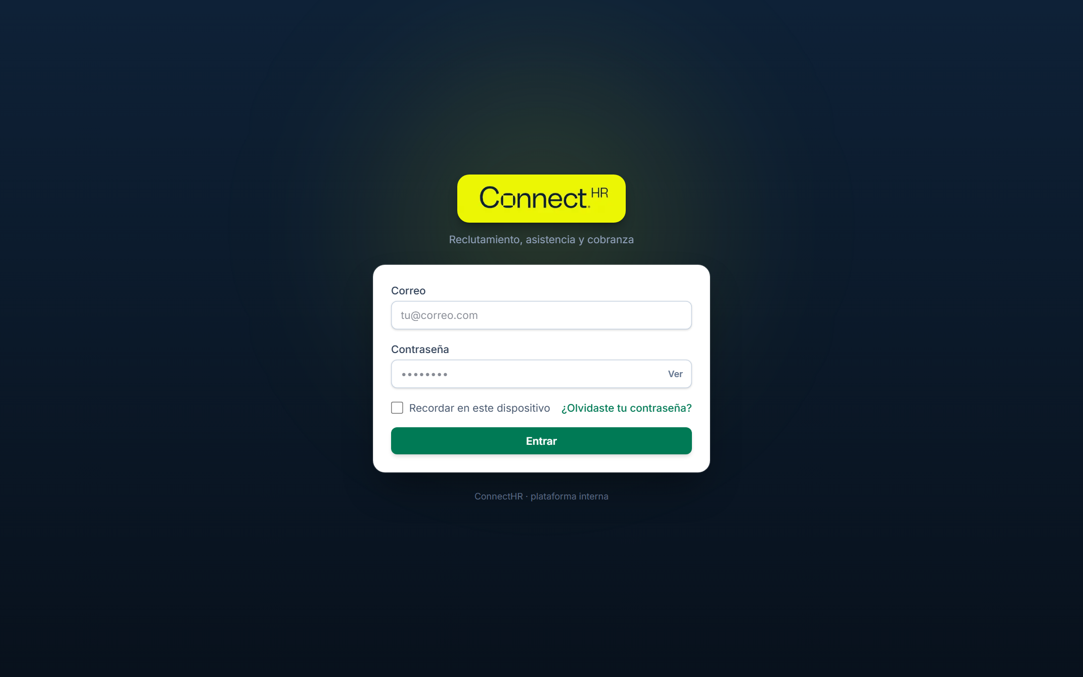 Captura de Connect HR — ATS + Citas + Asistencia (POC)